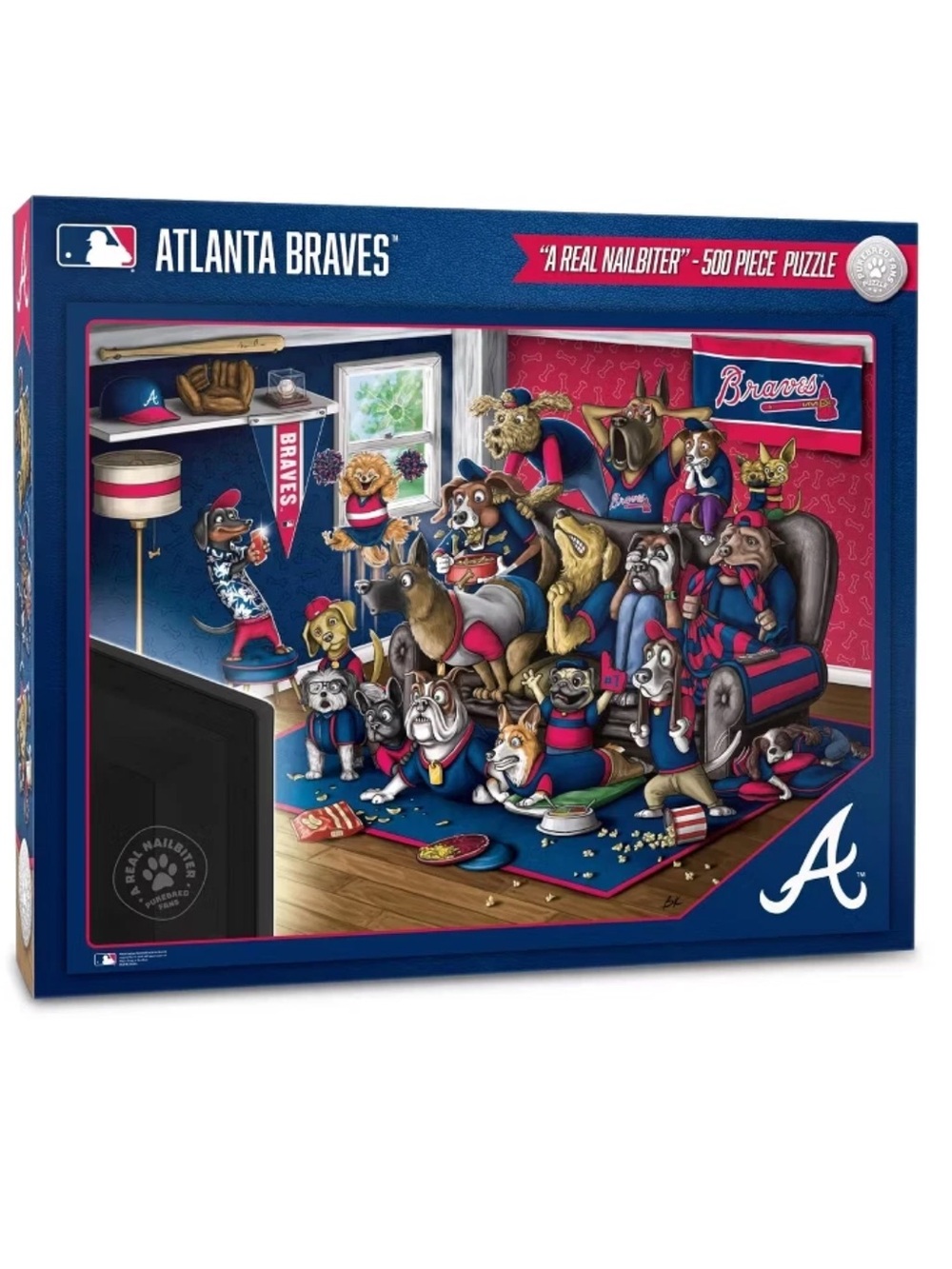 MLB Atlanta Braves "A Real Nailbiter" 500-Piece Jigsaw Puzzle 18” X 24” NEW